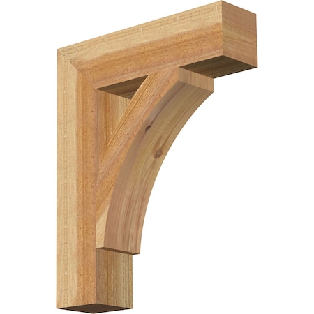 Ekena Millwork Thorton Block Rough Sawn Bracket, Western Red Cedar, 4"W x 16"D x 20"H BKT04X16X20THR05RWR
